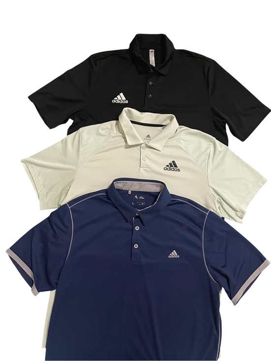 adidas Other - Adidas Mens Performance Polo Shirts Lot of 3 Black , Navy  & Mint Green 
Size L